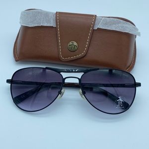 Original Penguin "The Cameron" Black Aviator Sunglasses